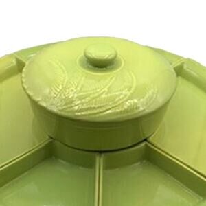 TROPICANA 8-Piece Lazy Susan Appetizer Serving Set in Lime Green VINTAGE EUC